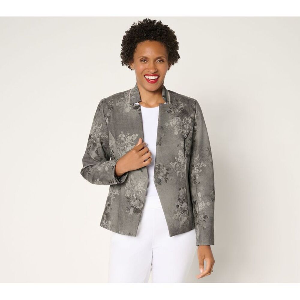 Adidas Women's Jacket Sz L Printed Faux Grey Dusk- Textured Leopard A707020